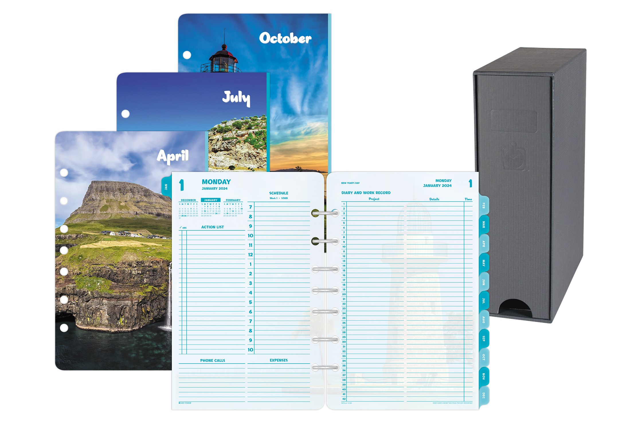 DayTimer® Coastlines® 2024 Two Page Per Week Planner Refill and