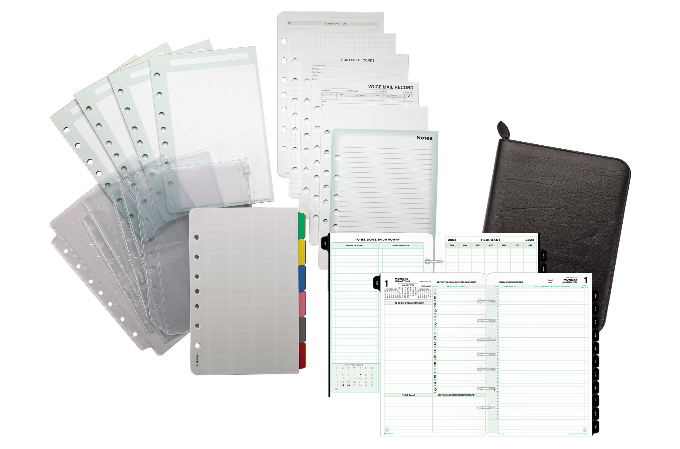 Day-Timer Business Card Holders For Looseleaf Planners, 8.5 X 11 - 5 pack