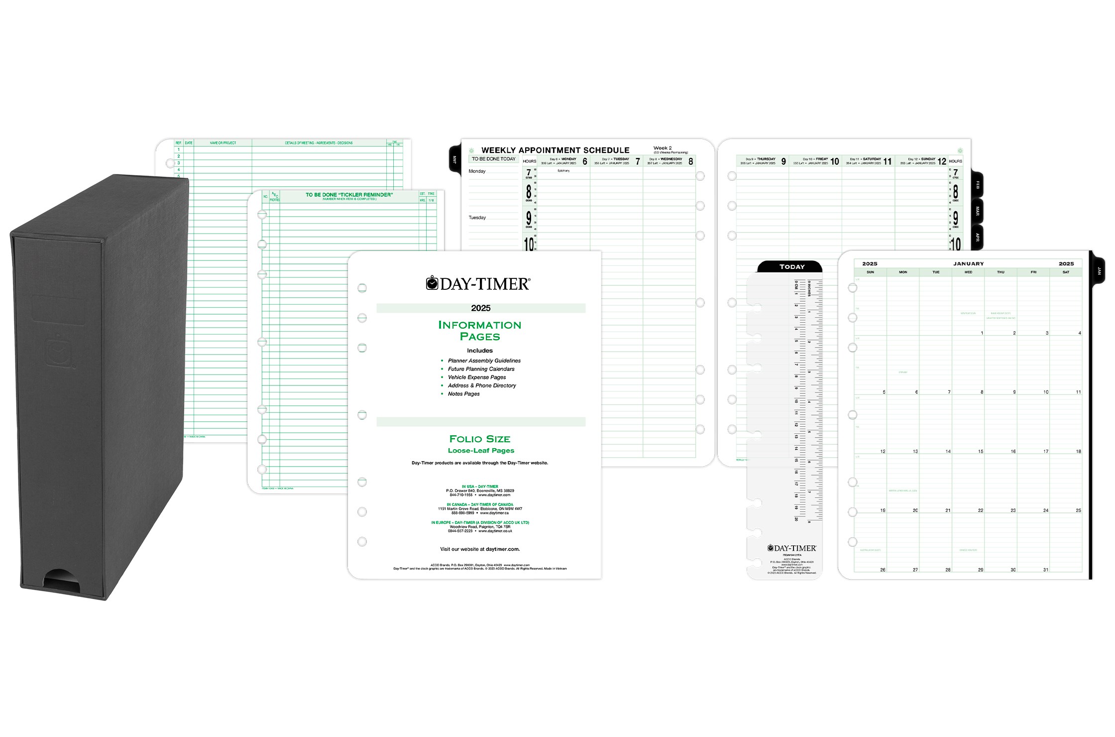 DayTimer® 2025 Two Page Per Week Vertical Column Planner Refill and