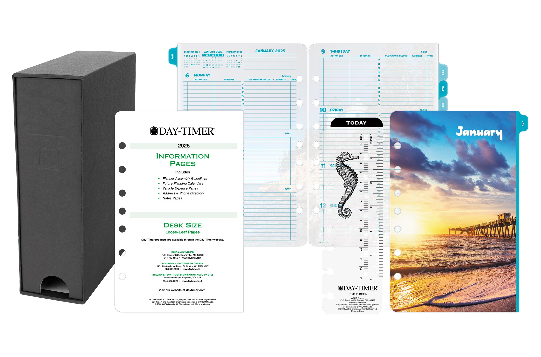 DayTimer® Coastlines® 2025 Two Page Per Week Planner Refill and